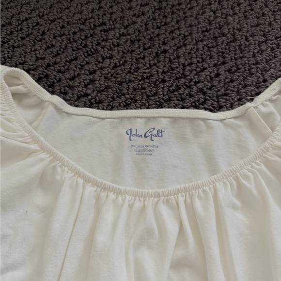 Brandy Melville Cream Ruffle Cap Sleeve Top - Picture 2 of 2